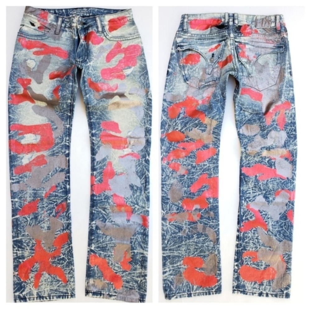 NEW ROBIN'S JEAN Straight Leg Coated Jeans SZ 44 - Picture 7 of 7